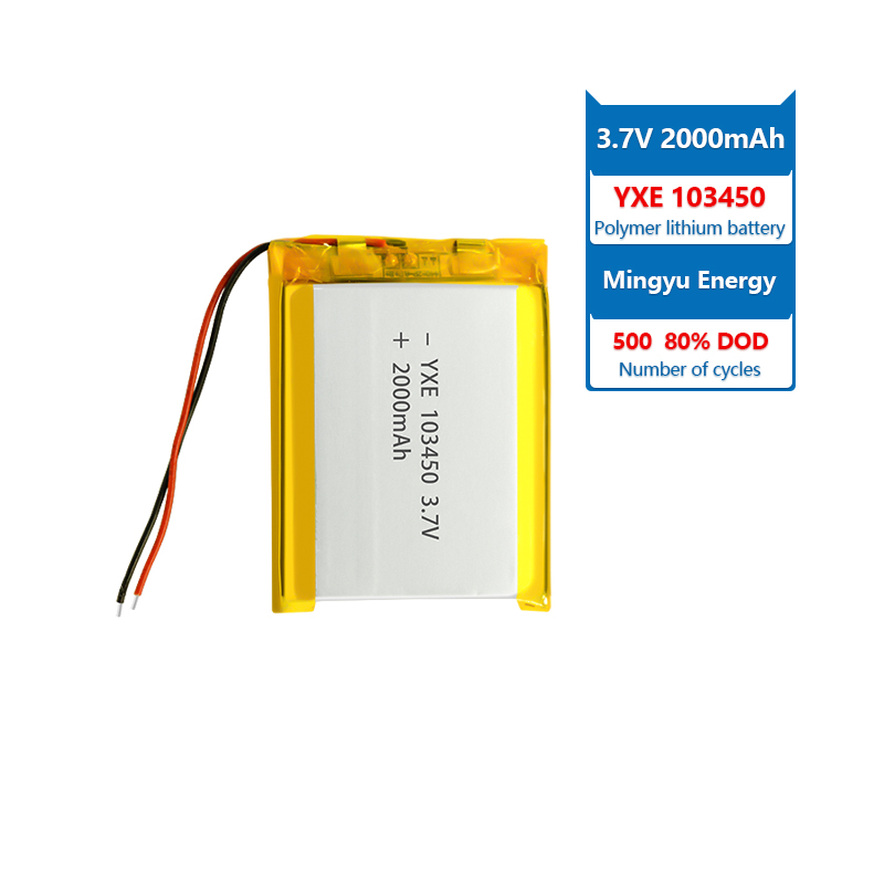 3.7 V Li-ion Battery 103450-2000mah